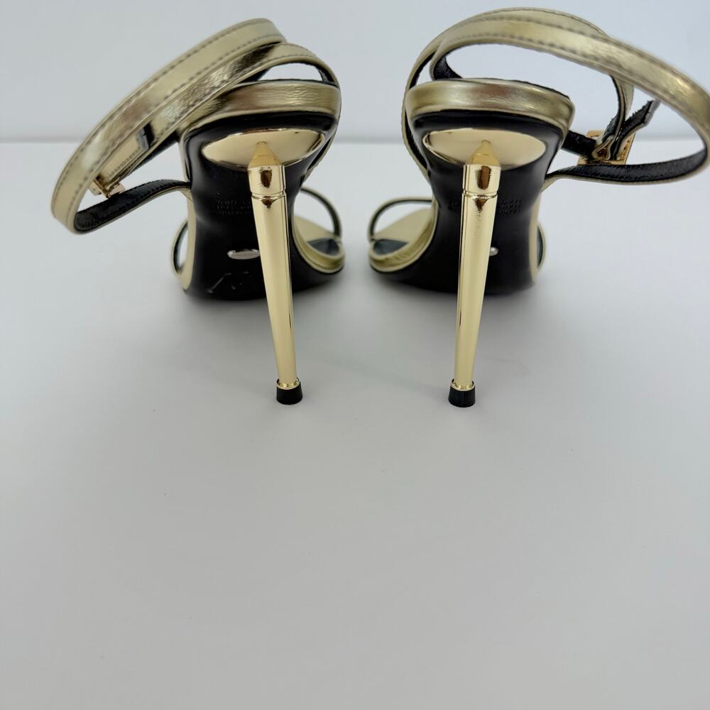 Tony Bianco Myra Sandal Heels Gold Metallic Nappa Leather Size 6 - Picture 8 of 11
